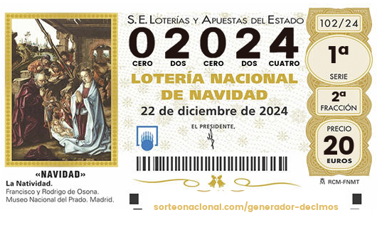 Décimo Lotería 2024; Décimo del Sorteo Extraordinario de Lotería de Navidad 2024